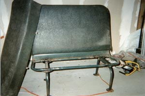 Bus bench with seat off